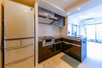 システムキッチン（ガラストップ3口コンロ、浄水器、ディスポーザー、食器洗乾燥機）