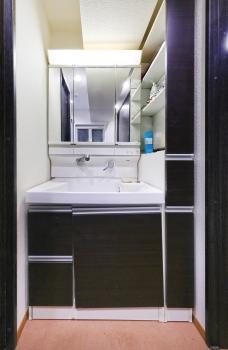 しっかり収納できる洗面所スペース