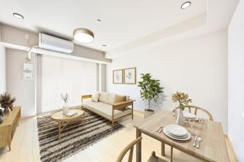 約１１．０帖のリビングダイニング　CGで作成したリフォーム・家具設置イメージです