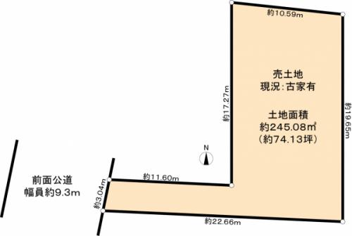 土地面積約７４.１３坪