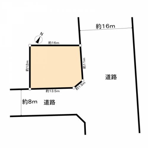 土地５７坪超えの角地