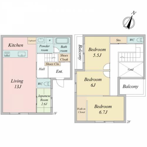 4LDK南東向きのお部屋です