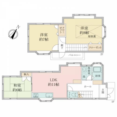 建物面積約76.61平米の3LDK