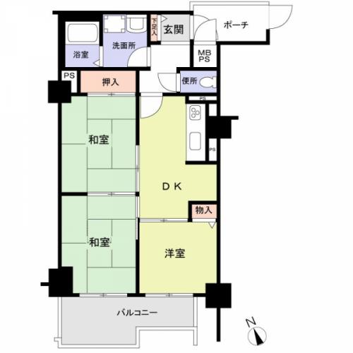 専有面積：53.90平米の3DK