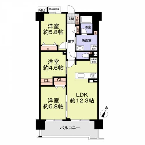 8階3LDK南東向きのお部屋です！