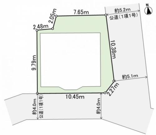 配置図（東南角地）公道×公道