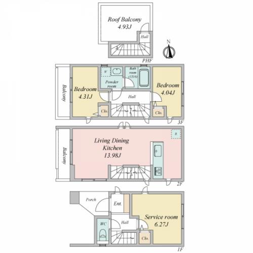 ２SLDK＋屋上にバルコニー