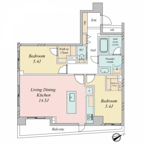 南東向き角部屋住戸
