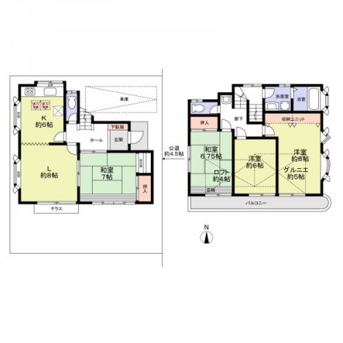 ４LDKタイプの間取りでございます