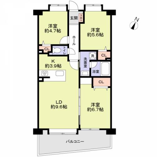 リビングの広さ約13帖