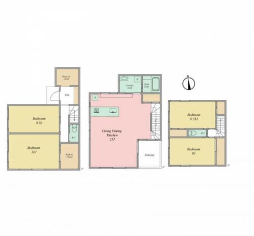 間取り4LDK、延床面積 141平米、建物価格 5910万円 間取り4LDK、延床面積 141平米、建物価格 5910万円