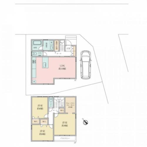 建物プラン例：建物価格約4807万円、建物面積97.70m2※給排水管工事費込み