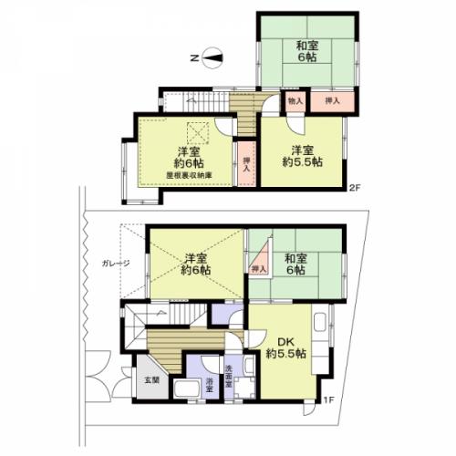５ＤＫ　屋根裏収納庫付きです。