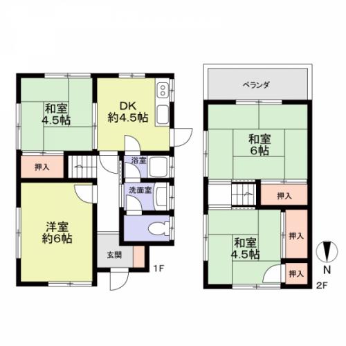 木造２階建のお家です。