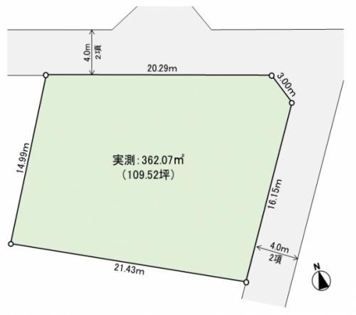 北・東の角地 北・東の角地