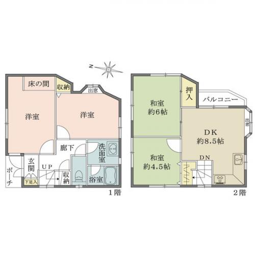 静かでプライバシーの確保された４DK