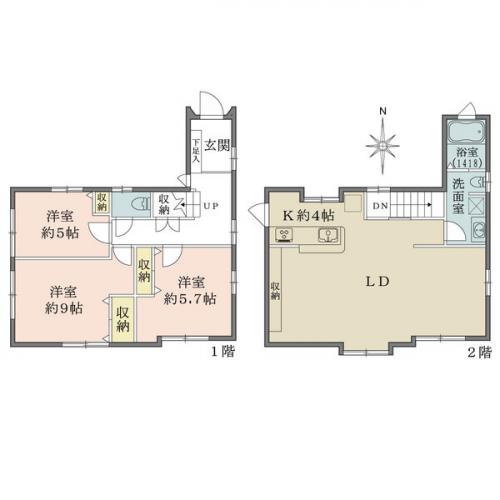 洋室約5.0帖はウォークインクローゼットとして利用可。