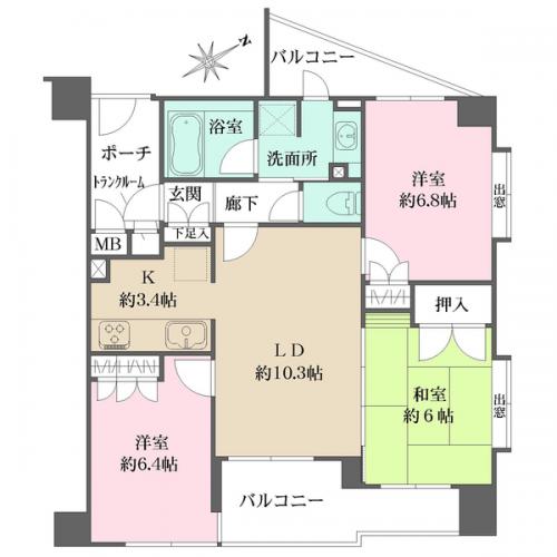 各洋室・和室は6帖以上の広さが確保されております。