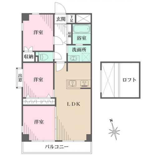 ロフトスペースが備わっております。