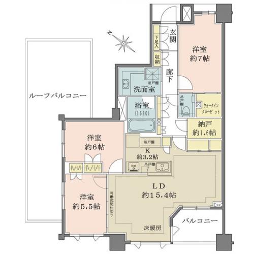 最上階の南西・北西向き角住戸につき、陽当たり・眺望良好なお部屋です