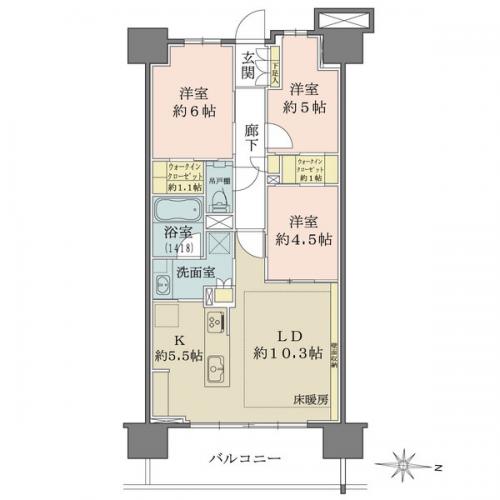 各部屋に豊富な収納がございます(WIC、WTCあり)