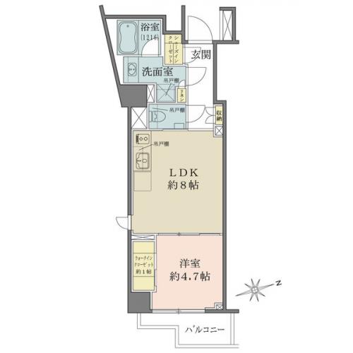 南側にも開口部有、洋室部分にウォークインクローゼット(約1.0帖)がございます。