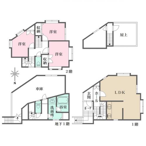 LD・全洋室(3部屋)は2面採光につき、温かみのある明るさを感じられます。
