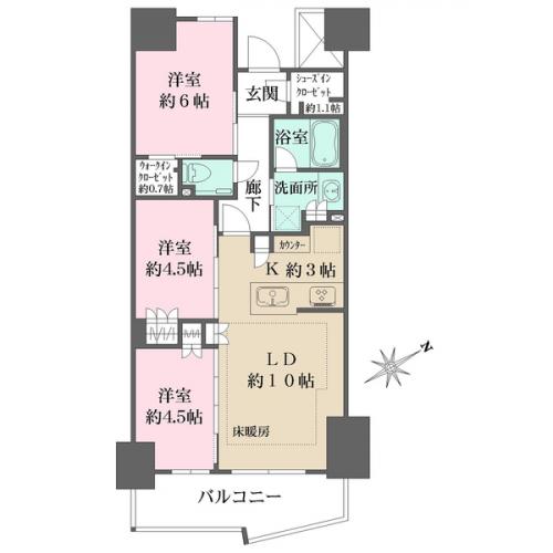 全居室引き戸につき、お部屋同士のつながりがよく開放的に過ごせます。
