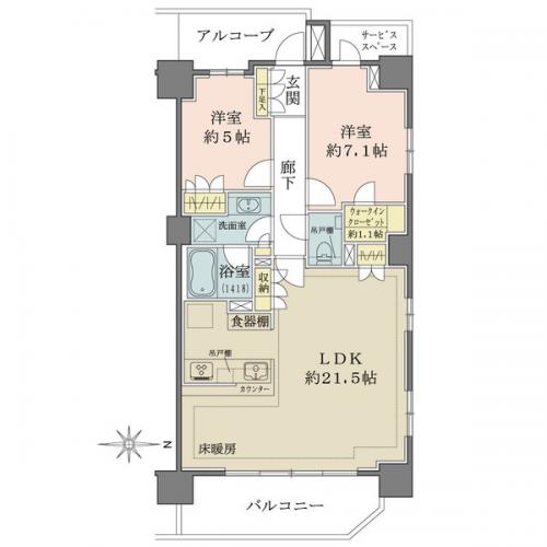 分譲時は3LDKの間取のため、リフォームで3LDKへの変更も可能です。