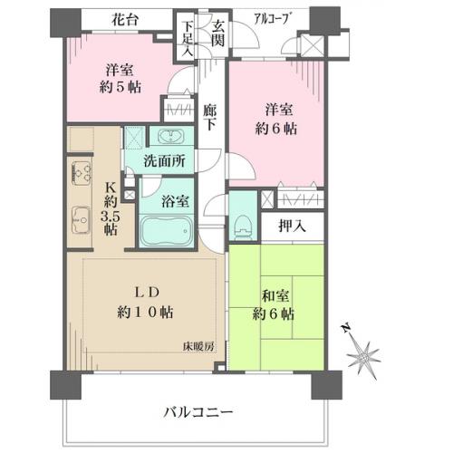 南西向きのお部屋につき陽当たり良好　2WAYキッチン等優れた家事動線を確保