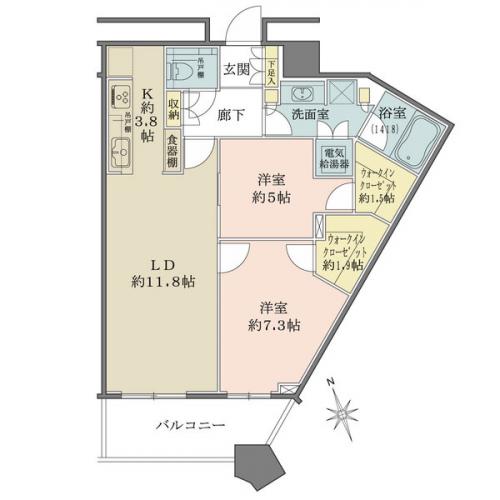 全居室にウォークインクローゼットがあるため、収納力が豊富でございます。