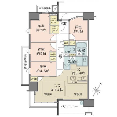 各居室に収納あり