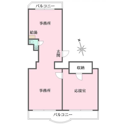 3階部分、北・南の2面バルコニー