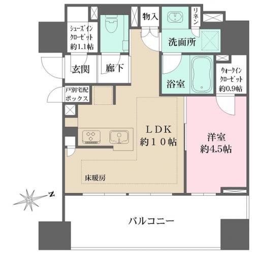 LDK部分に床暖房がございます。