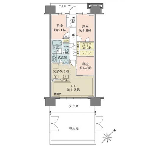 お子様やペットがのびのびと遊べる、安心の専用庭付き3LDK