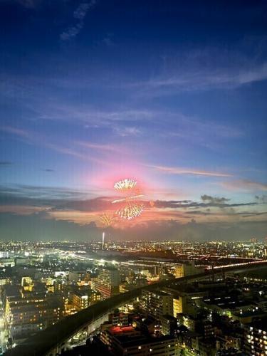夏にはバルコニーから板橋の花火大会を見ることができます。
