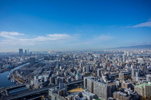 リバービュー・大阪市街地が眼下に広がります