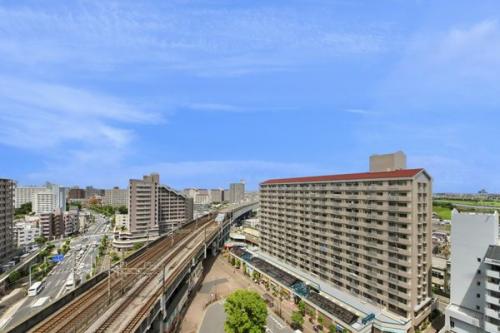 西向きバルコニーからの眺望。