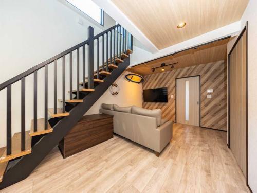 リビング：リビング階段×吹き抜けの空間