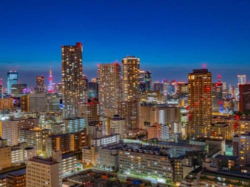 眺望：都心と東京タワーを楽しめる夜景（ズームなし・天候による）