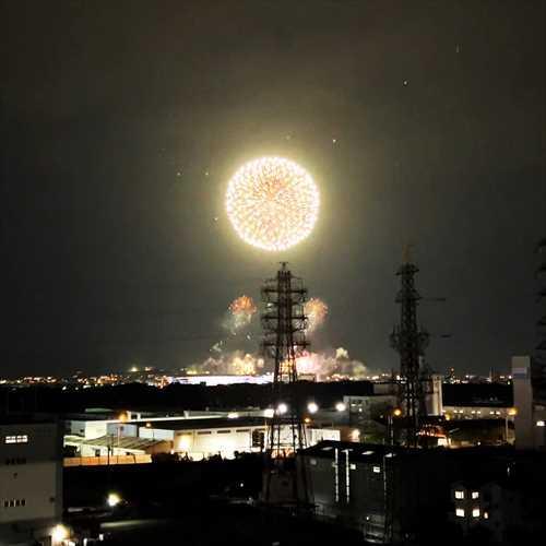 バルコニーからの花火