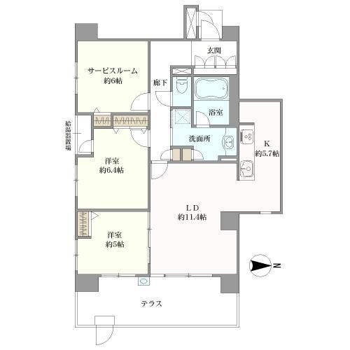 間取り（サービスルーム=納戸）