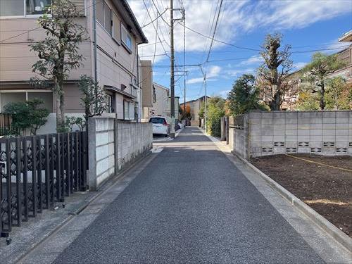 現地【A区画】と前面道路