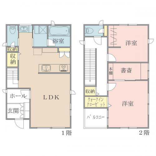 ゆとりある広さの居室と便利な書斎付