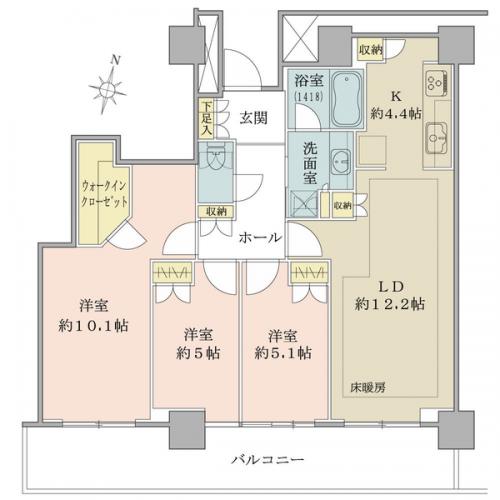 ４１階南向きにつき陽当り・眺望良好な８２．４４平米・３ＬＤＫ＋ＷＩＣ