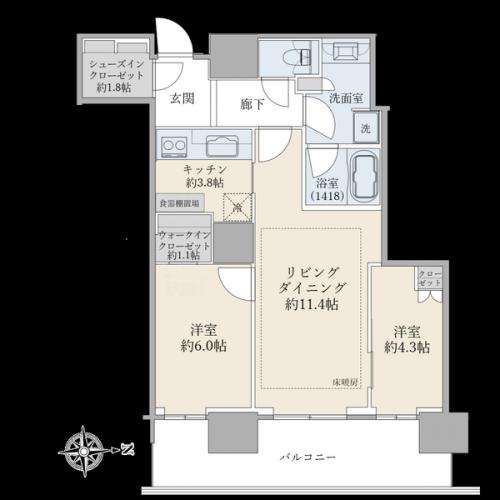 ご家族が自然と集まる２ＬＤＫのお部屋