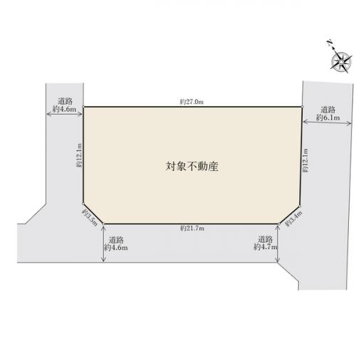 【区画図】土地価格１億５９００万円、土地面積３８１．１１平米