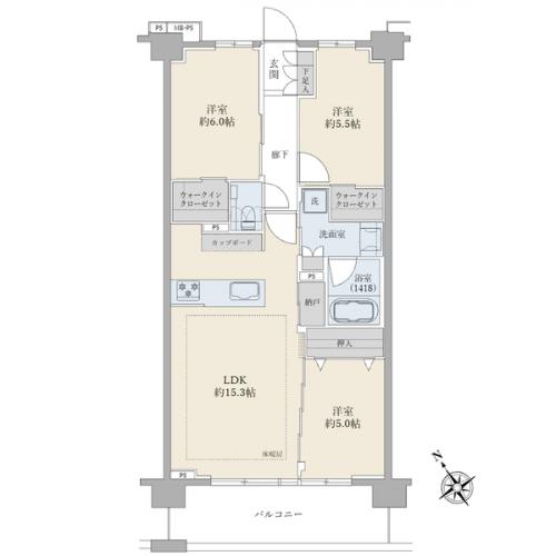 【５階・南西向き・３ＬＤＫ】ペット飼育可（細則あり）大切なペットと暮らせます。