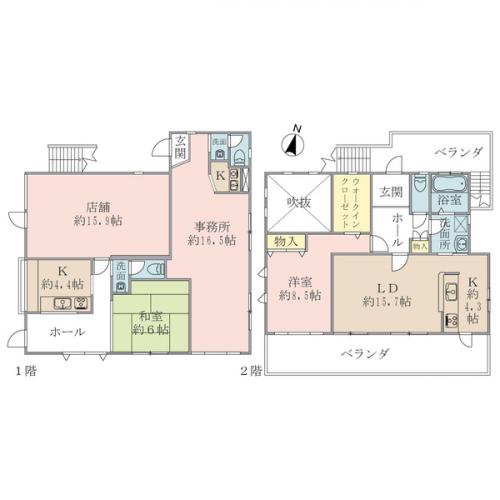 ９８００万円、土地面積３３０平米、建物面積１６３．２平米