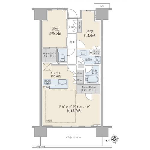 新築時のオプションで２ＬＤＫにしております。